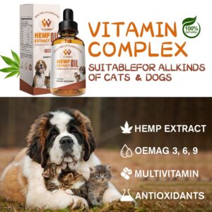 （3-Pack） Hemp Oil for Dogs Cats - Calming Drops Dog Relaxants - Help Pets Anxiety Stress Hip & Joint Pain Arthritis Sеizures Rеlief - Skin Нiр Jоint Hеalth - Organic Pet Hemp Oil Drops