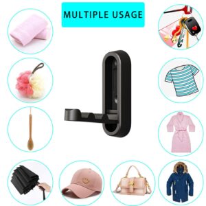 Matte Black Foldable Towel Hooks for Bathroom,Wall Hooks for Hanging Heavy Duty Coat Robe Purse Hooks, Foldable Hooks Storage Solution for Bathroom,Closet,Entryway,Pool and Kitchen (2, Matte Black)