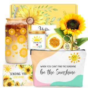 sunflower gifts for women get well soon gift baskets for women self care birthday gifts for women inspirational gifts sunshine box care package for women