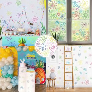 156PCS Flowers and Bubbles Wall Decals Under The Sea Birthday Party Peel and Stick Colorful Bubble Stickers Car,Bedroom,Bathroom,Windows,Laptop Decor 6 Sheets, 30cm x 10cm Each,Static Cling,Removable