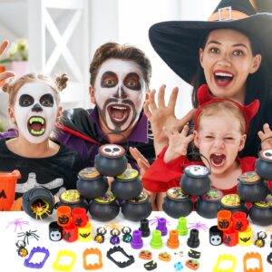 192 PCS Halloween Party Favors for Kids, 24 Pack Prefilled Small Plastic Witch Cauldron Halloween Toys in Bulk for Halloween Party School Classroom Prizes Trick or Treats Gifts