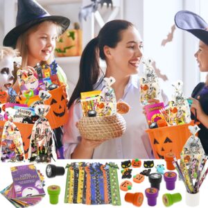 168 PCS Halloween Party Favors 24 Pack Halloween Stationery for kids Trick or Treat Gifts for Halloween Party Classroom School Supplies Prizes Rewards Halloween Goodie Bag Stuffers Halloween Toys