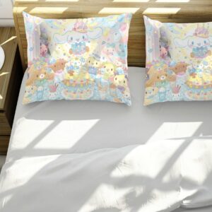 EIANLAI 3 Piece Anime Bedding Set 3D Printed Cartoon Soft Duvet Cover Set for Bedroom (1 Duvet Cover & 2 Pillowcases)-Twin