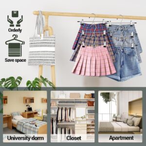 Lumigens Skirt & Pants Hangers with Clips,Stackable Space Saving Hangers,Hanging Closet Organizer and Storage,8PCS