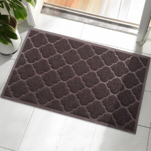 door mat outdoor, 29x17, welcome mats for entryway, front doormat for home entrance, patio, garage, rv mats for outside, indoor floor mat, durable, non-slip, catches muddy and dirt(brown)