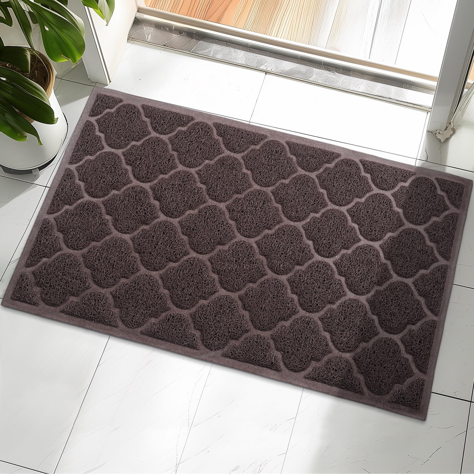 Door Mat Outdoor, 29x17, Welcome Mats for Entryway, Front Doormat for Home Entrance, Patio, Garage, RV Mats for Outside, Indoor Floor Mat, Durable, Non-Slip, Catches Muddy and Dirt(Brown)