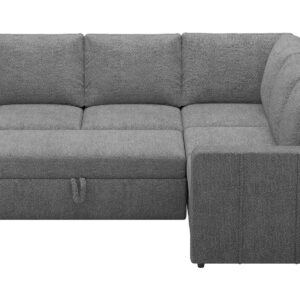 Belffin L Shape Modular Sectional Sleeper Sofa with Pull Out Bed Corner Sleeper Sofa Sectional Couch Convertible Sofa Grey