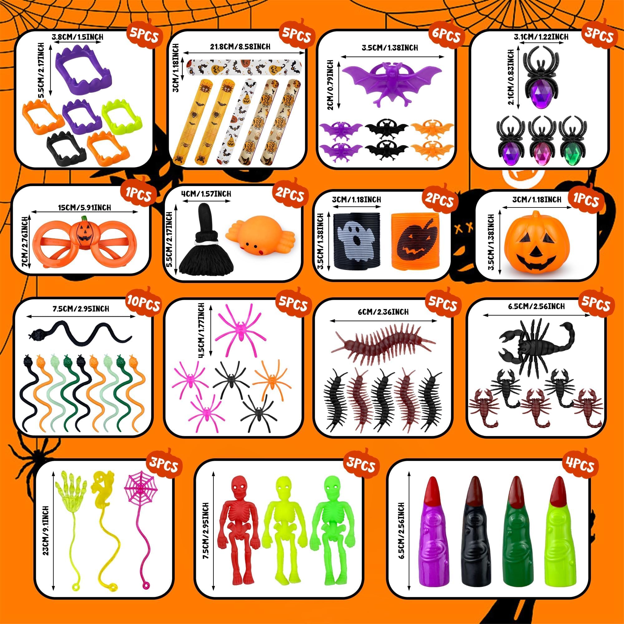 PPXMEEUDC 60pcs Halloween Party Favors Bulk Party Favors Goodie Bag Stuffers Classroom Prizes for Boys and Girls Birthday Halloween Party Supplies