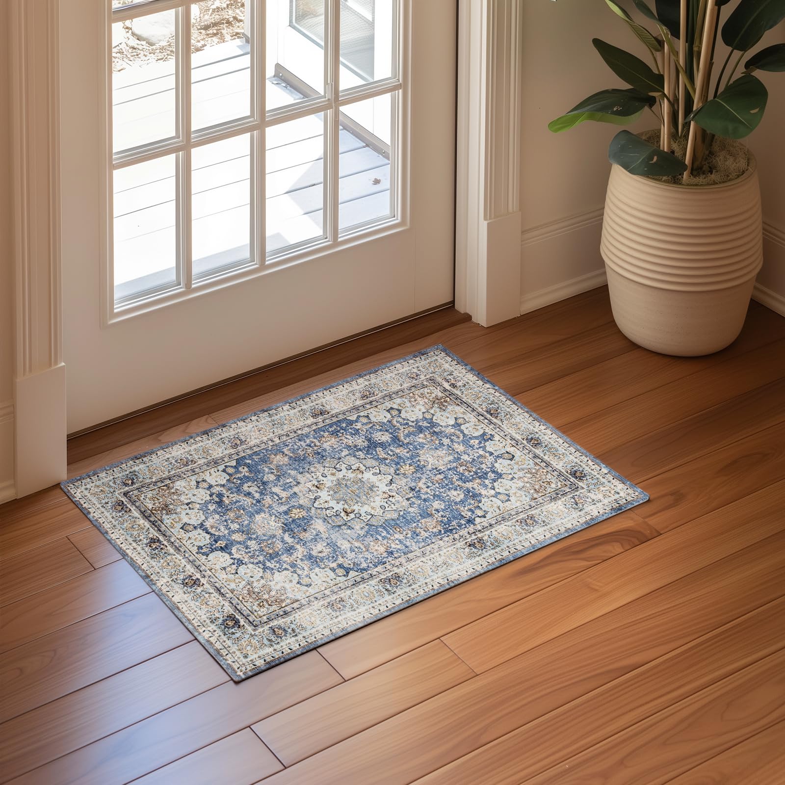 Bairichmat 2x3 Area Rugs,Machine Washable Rug,Non-Slip,Kitchen Rugs, Entryway Rug, Small Rug, Door Mat,Indoor Rug with Stain Resistant Accent Distressed Carpet Thin Rug,Non Shedding, Easy Clean