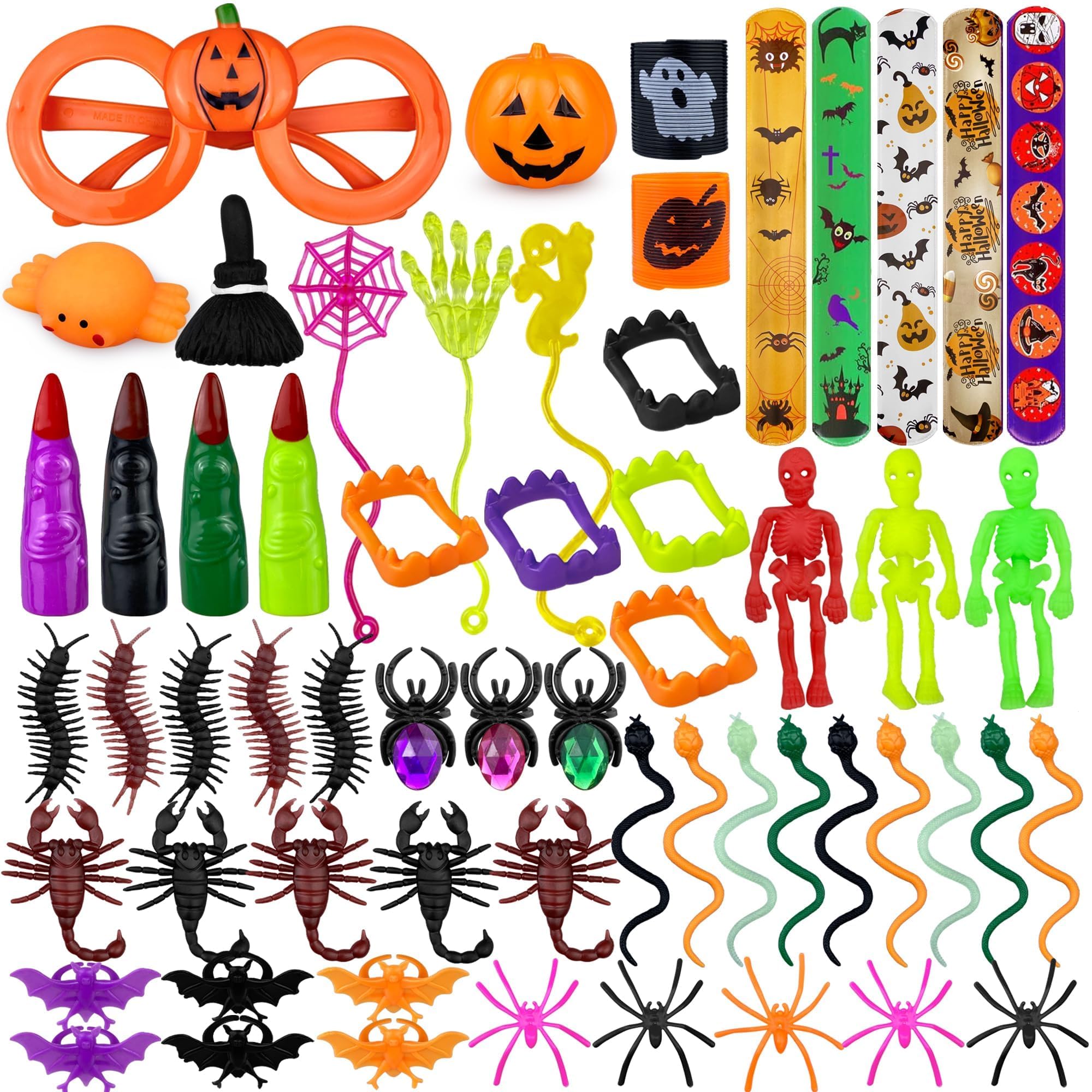 PPXMEEUDC 60pcs Halloween Party Favors Bulk Party Favors Goodie Bag Stuffers Classroom Prizes for Boys and Girls Birthday Halloween Party Supplies