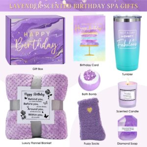 Birthday Gifts for Women Happy Birthday Purple Gifts for Women Birthday Unique Gift Baskets for Women Birthday Gift Sets for Women Birthday Box for Woman Friendship Mom Sister Best Friend Female Her