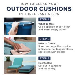 Arden Selections Outdoor Deep Seat Pillow Back, 2 Pack, 25 x 22.5, Rain-Proof, Fade Resistant 25 x 22.5, Sapphire Blue Leala