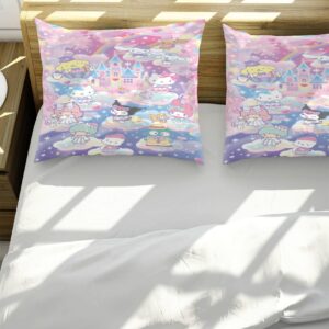 EIANLAI 3 Piece Anime Bedding Set 3D Printed Cartoon Soft Duvet Cover Set for Bedroom (1 Duvet Cover & 2 Pillowcases)-Twin