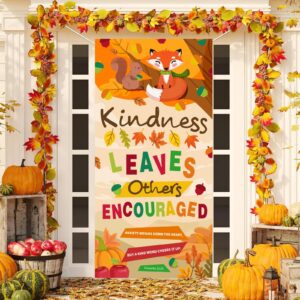 fall harvest door cover banner fall party decorations, kindness leaves others encouraged classroom door decorations happy fall y'all door sign fall harvest door decorations