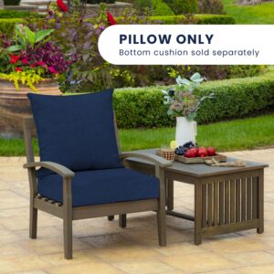 Arden Selections Outdoor Deep Seat Pillow Back, 2 Pack, 25 x 22.5, Rain-Proof, Fade Resistant 25 x 22.5, Sapphire Blue Leala