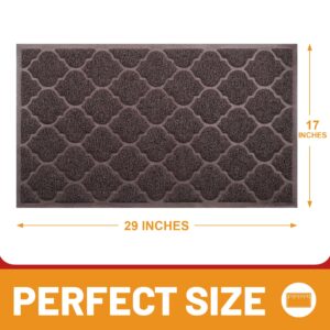 Door Mat Outdoor, 29x17, Welcome Mats for Entryway, Front Doormat for Home Entrance, Patio, Garage, RV Mats for Outside, Indoor Floor Mat, Durable, Non-Slip, Catches Muddy and Dirt(Brown)