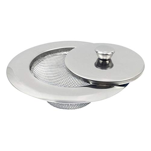 PURPLELILY Kitchen Sink Strainer Drain Hair Catcher Bath Stopper Plug Stainless Steel Sewer Filter With Lid Bathroom Supplies