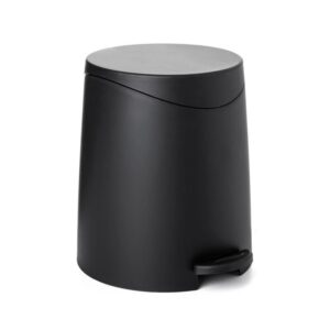 generic vcjta small modern pedal step-on 2-pack trash cans with lid, 3 liter, black easy-to-use waste bins for home & office organization, e285140410668