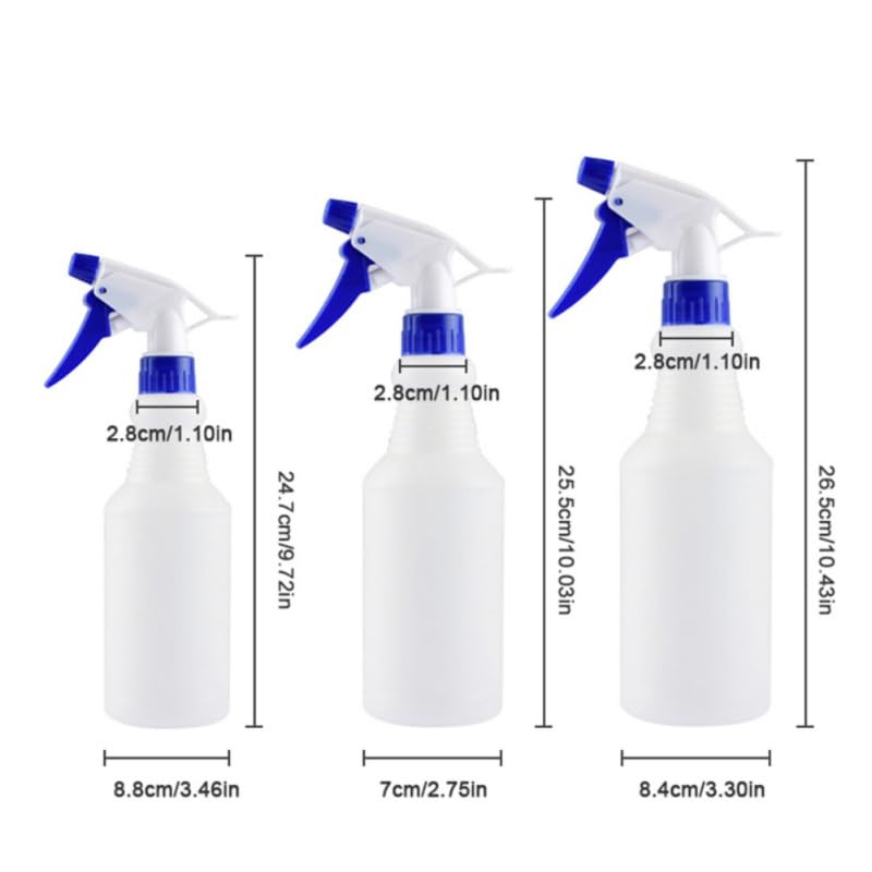 Empty Spray Bottles, Water Spray Bottles for Cleaning, 500-1000ml Refillable Sprayer Bottles, Hand Trigger Empty Spray Bottles for Gardening and Home Cleaning (red 500ml)