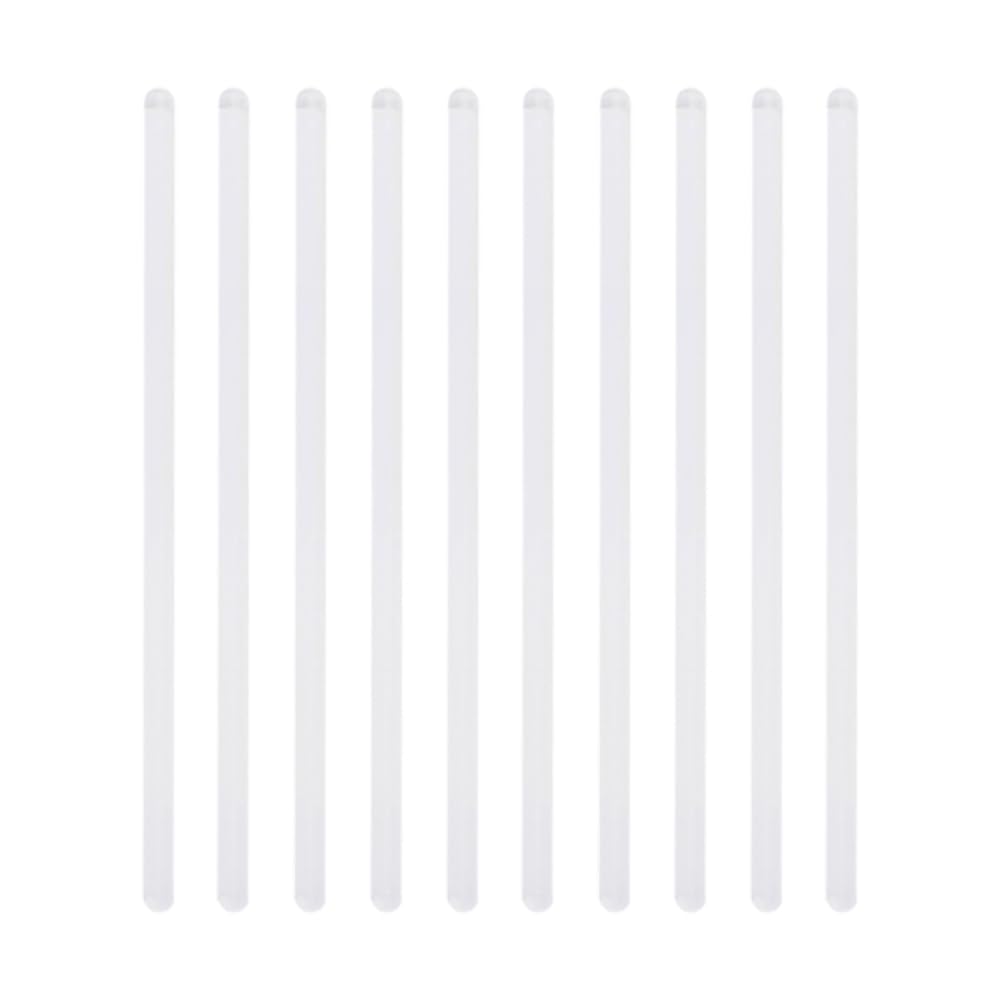 UUYYEO 10 Pcs Glass Stirring Sticks Lab Stirring Rods Science Mixing Sticks Clear Cocktail Swizzle Sticks Beverage Stirrer Sticks with Round Ends for Hot Cold Drinks