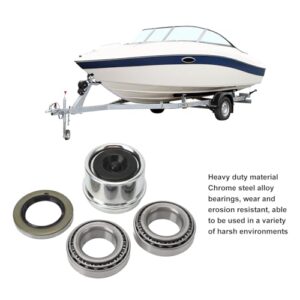 Trailer Wheel Hub Bearings Kit, Trailer Axle Dust Cap Grease Seal Cotter Pin Reduces Friction L44610 for 1‑1/16 Inch Axles