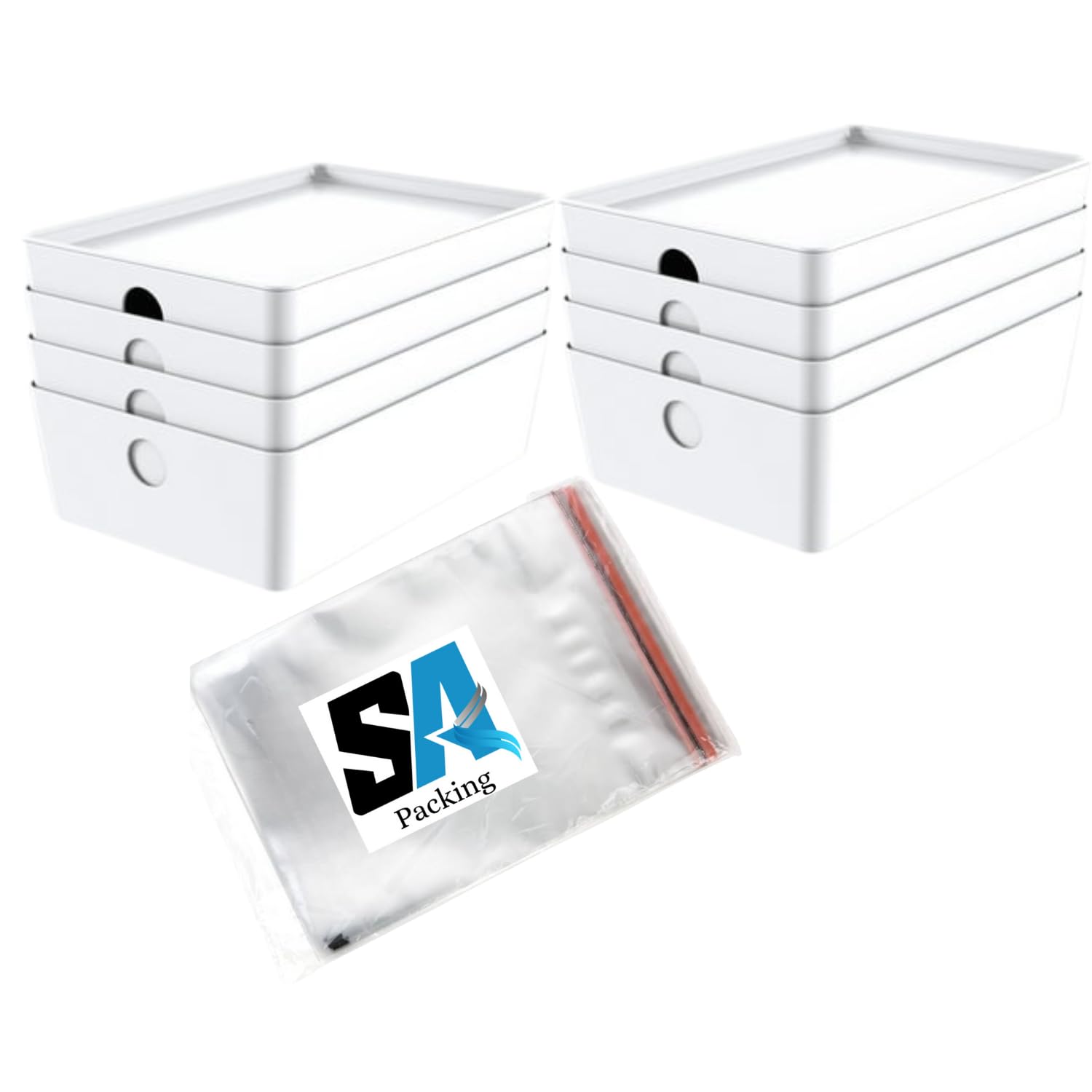 Generic SA Packing 2 Pack Mainstays Small Lidded Storage White