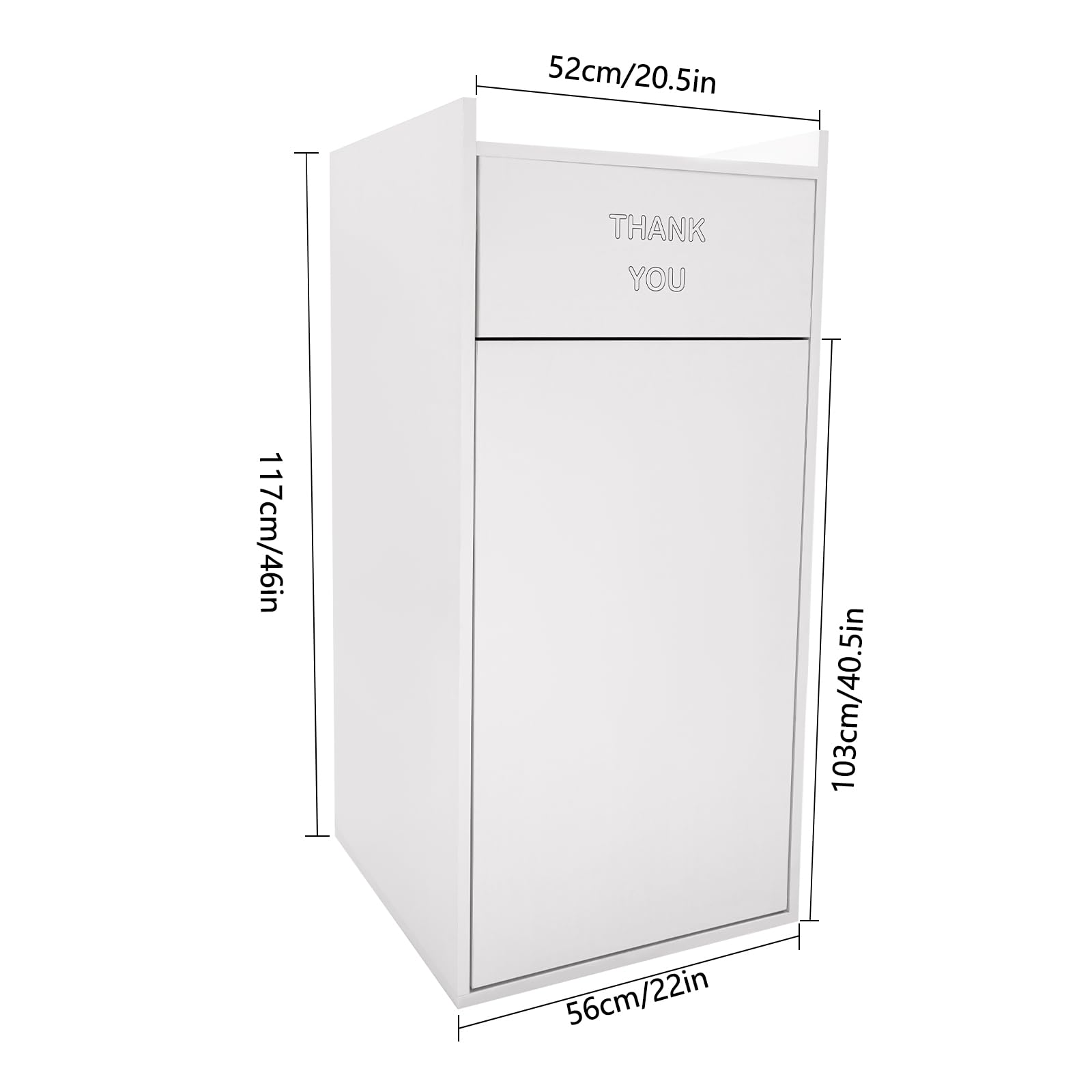 Yellulu Commercial-Grade Trash Receptacle, 27.24Qt Restaurant Fast Food Trash Bin,Wooden Restaurant Trash Can Cabinet | with Tray Top | Swing-Open Door Design | Foldable Canvas Trash Bag | White