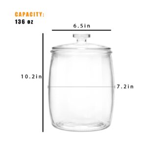 Maredash 1 Gallon glass jars, Cookie Jar & Candy Jar with Lid, Large Food Storage Container,glass jar with lid for Buffet, Coffee & Flour, Laundry Room Storage & Pantry