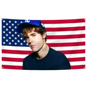 generic american flag justin music singer bieb-ers banner 3x5 feet home decoration funny flag bedroom living room college dormitory headboard background outdoor decoration, red