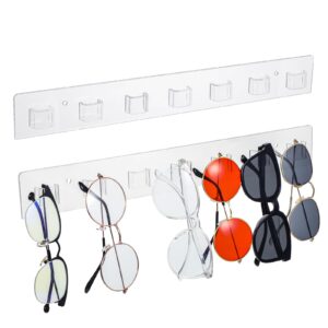 ubamdom 2 pcs sunglasses organizer, large acrylic sunglasses holder organizer, wall-mounted sunglasses holder organizer, eyeglasses hangers for entryway, living room and bedroom (white)