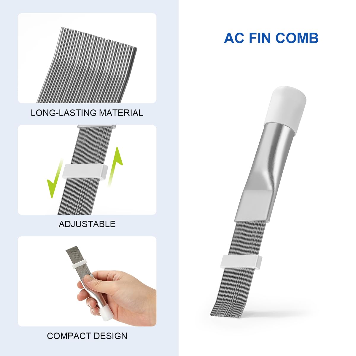 LANMU Air Conditioner Evaporator Coil Cleaning Brush AC Condenser Coil Fin Comb Straightener HVAC Cleaner Brush (1 Fin Comb + 1 Dual-Sided Evaporator Coil Cleaner Brush)