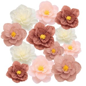 24 Pcs Tissue Paper Flowers, Crepe Paper Flowers Decorations for Wall Flower Party Decorations Crepe Paper for Flower Making for Wedding Party Bridal Shower