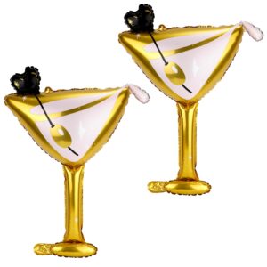 2pcs martini balloon for party decoration, martini glass balloons martinis bachelor decoration drink foil balloons for birthday wedding bachelor parties