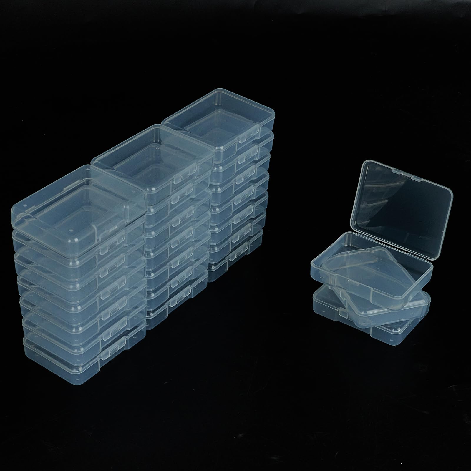 zjztian Mini Small Plastic Containers, Clear Storage Containers, Small Plastic Box,Containers Box for Collecting Small Items, Beads, Jewelry, Business Cards, parts, Crafts (2.71x2.08x0.67-24pack)