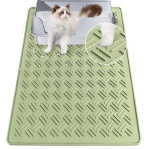 Gentledog Cat Litter Mat, Cat Litter Trapping Mat, Non-Slip, Waterproof Silicone Cat Litter Box Mat, Scatter Control, Machine Washable, 23”x18”