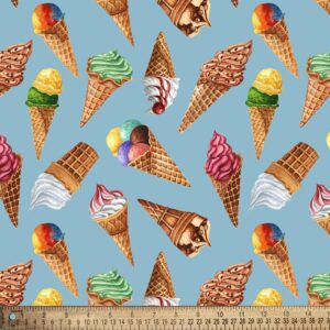 david textiles ice cream cones digital cotton fabric by the yard