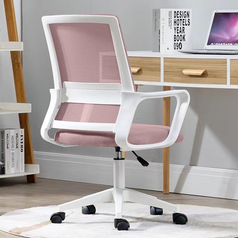 WXJHL Office Computer Desk Chair Ergonomic Mesh Rolling Work Swivel Task Chairs with Armrest Suitable for Bedroom, Study