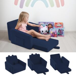 MeMoreCool Folding Toddler Chair, Comfy Plush Fold Out Kids Couch Sofa, Convertible Kid Sofa Bed, Flip Out Baby Recliner for Toddlers 1-4 Girls Boys