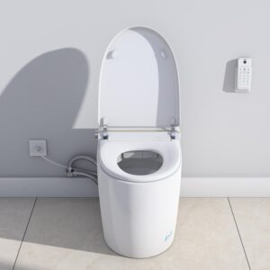 CIPACHO Smart Toilet with Bidet Built In, Modern Bidet Toilet with Heated Seat, One Piece Elongated Bidet Toilet with Auto Flush,Foot Sensor Flush,Warm Air Drying, Remote Control and LED Display