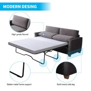 ADOWORE 2-in-1 Convertible Pull Out Sofa Bed, Full Size Sleeper Sofa Couch with Folding Mattress, Velvet Pull Out Couch Bed, Sofa Sleeper Pullout Couch Bed for Living Room Office