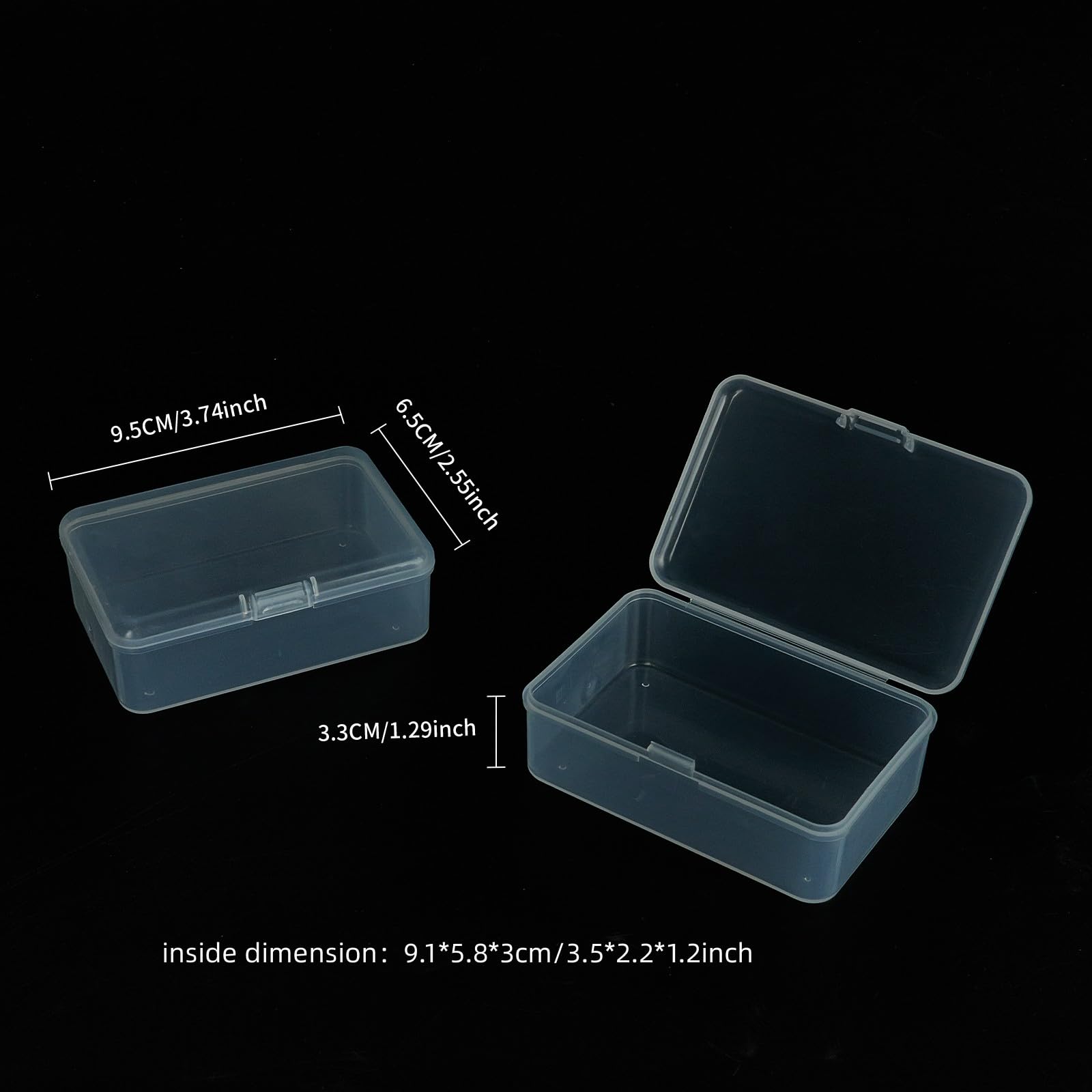 zjztian Mini Small Plastic Containers, Clear Storage Containers, Small Plastic Box,Containers Box for Collecting Small Items, Beads, Jewelry, Business Cards, parts, Crafts (3.74x2.55x1.29-12pack)