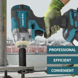 POHYEOL Brushless Impact Wrench 1/2 Inch Chuck,Max Torque 320N.m Cordless Impact Wrench 235ft-lbs,Impact Gun for Car