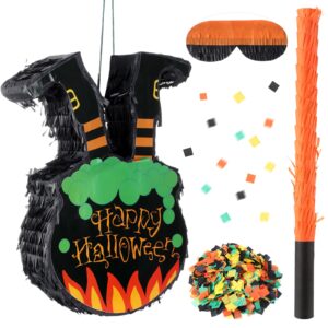 hydren halloween witch legs piñata for halloween party supplies with blindfold bat halloween photo prop decoration