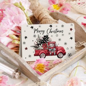 Artoid Mode 24 Pack Merry Christmas Thank You Cards Holly Xmas Tree Truck Greeting Cards Gift With Envelope Sticker Blank Note Cards for Birthday Wedding Baby Shower Bridal Shower, 4 x 6 Inch