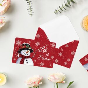 Artoid Mode 24 Pack Merry Christmas Thank You Cards Snowflake Snowman Xmas Tree Greeting Cards Gift With Envelope Sticker Blank Note Cards for Birthday Wedding Baby Shower Bridal Shower, 4 x 6 Inch