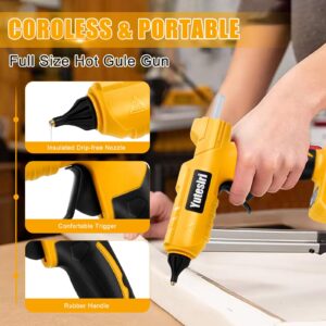 Yutesiri Cordless Hot Glue Gun for Dewalt 20V Max Battery, Handheld Electric Power Glue Gun Full Size for Arts & Crafts & DIY with 20PCS 0.43" Glue Sticks (Battery Not Included)