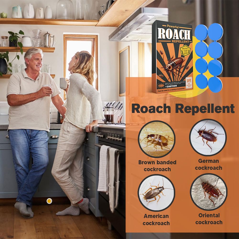 Cockroach Repellent for Home, Effective Roach Repeller,Cockroach Repellent Granule,Natural Roach Repellent Indoor/Outdoor Keep Roaches Away, Safe Around Pets & Plants, 8 Pack