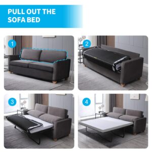 ADOWORE 2-in-1 Convertible Pull Out Sofa Bed, Full Size Sleeper Sofa Couch with Folding Mattress, Velvet Pull Out Couch Bed, Sofa Sleeper Pullout Couch Bed for Living Room Office