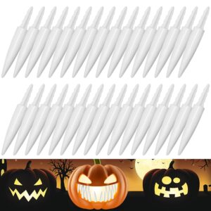 tlswshsy 32 pcs halloween pumpkin teeth, spooky pumpkin fangs, jack o lantern teeth for halloween home party decoration school handicraft activities