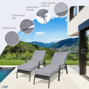 JMGBird Outdoor Chaise Lounge Cushion 70 * 22 * 4.5 Inch, Patio Chaise Lounge Chair Cushions Waterproof Foldable Pool Thick Lounge Cushions Outdoor Furniture